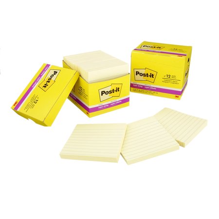 POST-IT Pad, 4"X4", Cabinet, Canary, PK12 675-12SSCP
